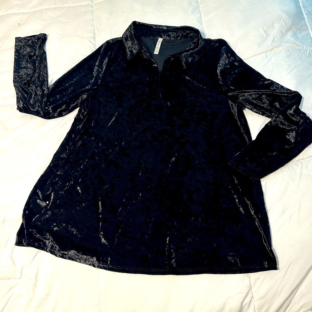 MTS Black Velour Top